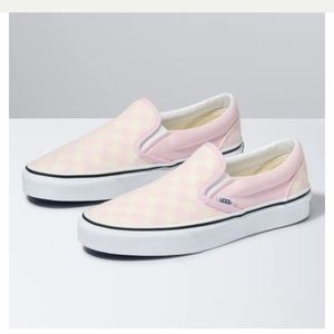 Checkerboard Slip-on Vans (Pink & Creme)